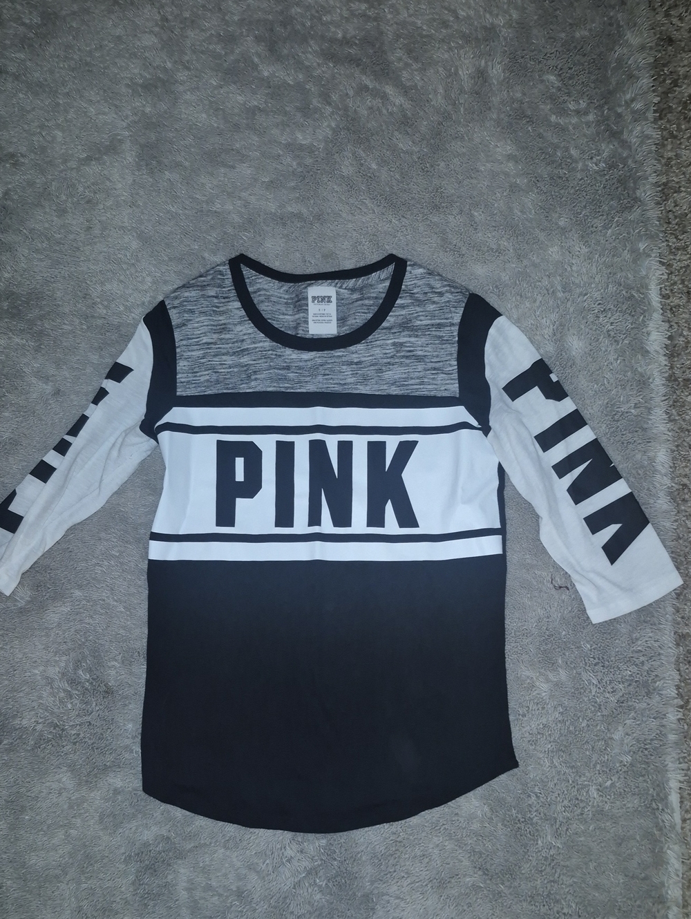 NWOT PINK Victoria's Secret Black, White & Gray Graphic Tee